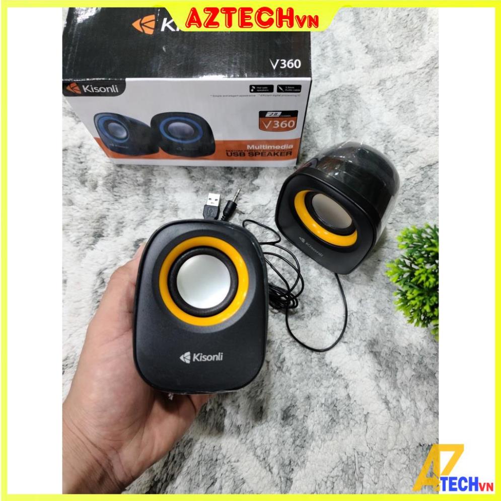 Loa máy tính, vi tính, laptop Kisonli V360 chính hãng bảo hành 1 năm nghe nhạc cực hay