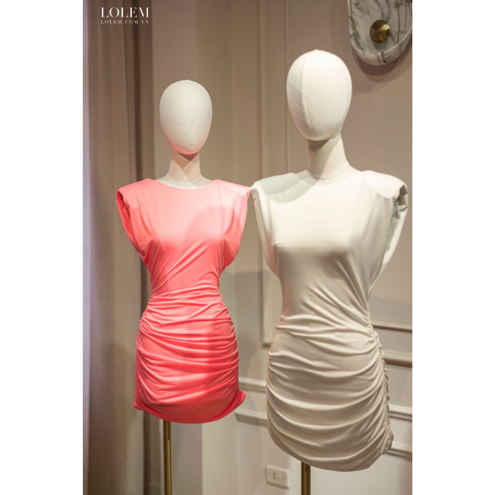 Đầm body hở lưng chất thun umi lụa thân váy rút nhún ôm sát cơ thể LOLEM CLOTHING DO183