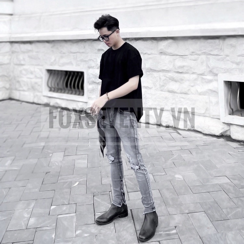 Quần jean có khóa zip Foxseventy chất jean co dãn có zipper dễ phối đồ | BigBuy360 - bigbuy360.vn