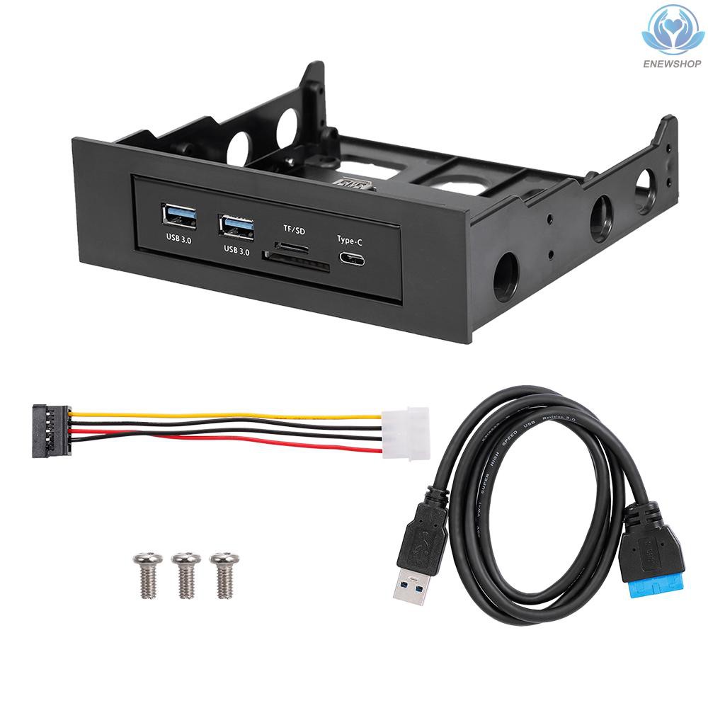 【enew】Multifunctional Extended CD Driver Panel 5.25/3.5'' Floppy Front Panel with Type-C Dual USB3.0 Ports SD TF Card Slot