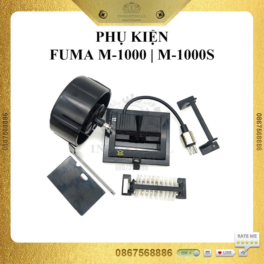 Phụ kiện máy cắt băng keo FUMA M-1000 M-1000S. Kéo cắt, lô cuốn, mạch điều khiển, cảm biến, nguồn, nút bấm, mô tơ