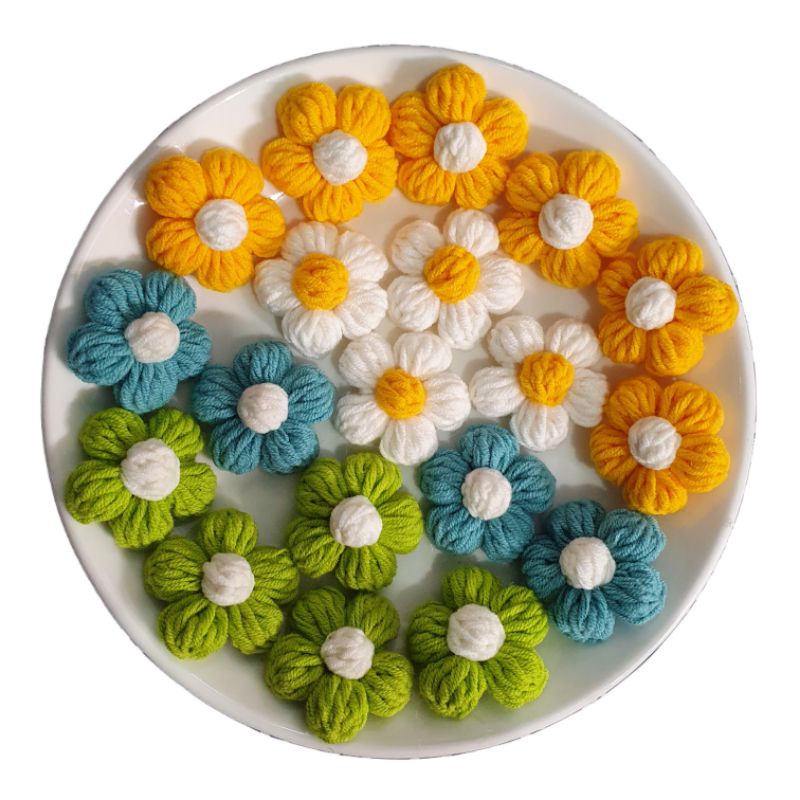 GHIM, PIN CÀI ÁO, BALO HÌNH HOA LEN HANDMADE