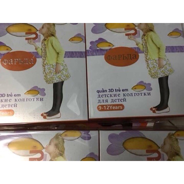 Quần tất 3D trẻ em cho bé gái đánh lừa thị giác size 3 đến 12 tuổi siêu dai TE1