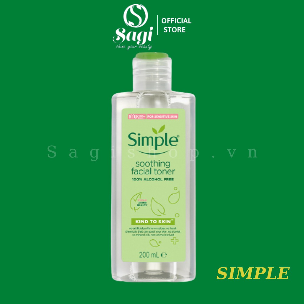 [Mã SKAMPUSH11 giảm 10% đơn 200k] Toner Simple Kind To Skin Soothing Facial 200ml [MẪU MỚI]