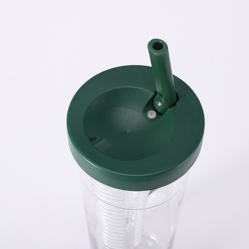 Bình đựng nước 700ml - Bình detox trong suốt có ngăn lọc và ống hút