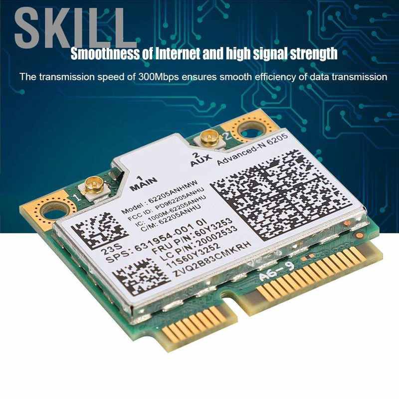 Card Mạng Intel 6205 Băng Tần Kép 802.11n Mini Pci-E Wifi Cho Thinkpad T420