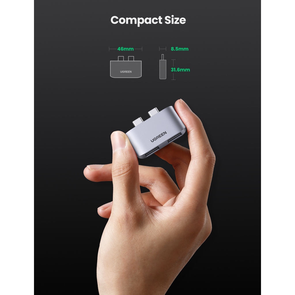 Đầu chuyển đổi UGREEN cổng USB Type C sang HDMI 4K thích hợp cho Macbook Pro Air 2020-2016