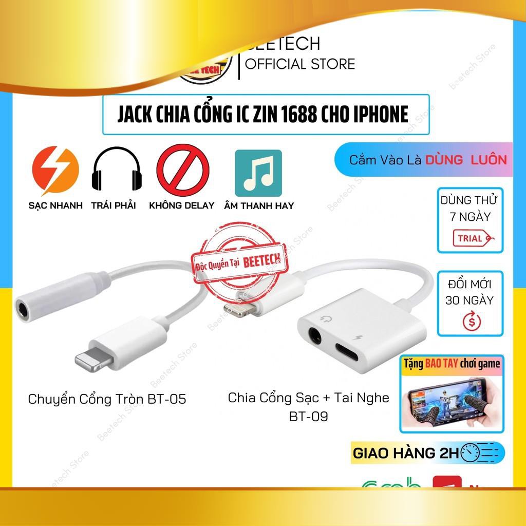 Adapter chuyển đổi iPhone BT05, jack 05 chia cổng sạc Lightning BT09 Cho iPhone, Chất lượng âm thanh cao - Bee