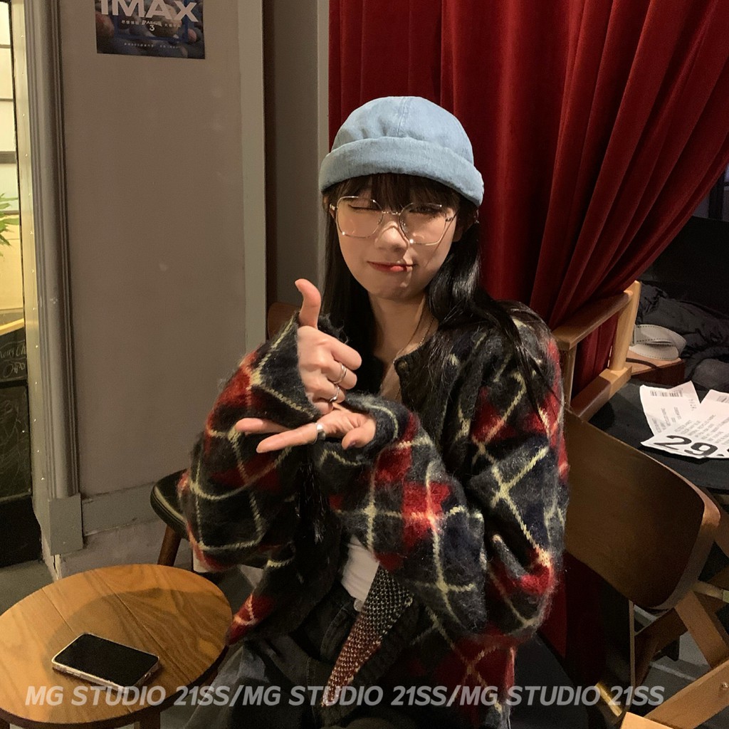 Mũ beret MG STUDIO bằng vải denim 3 màu tùy chọn