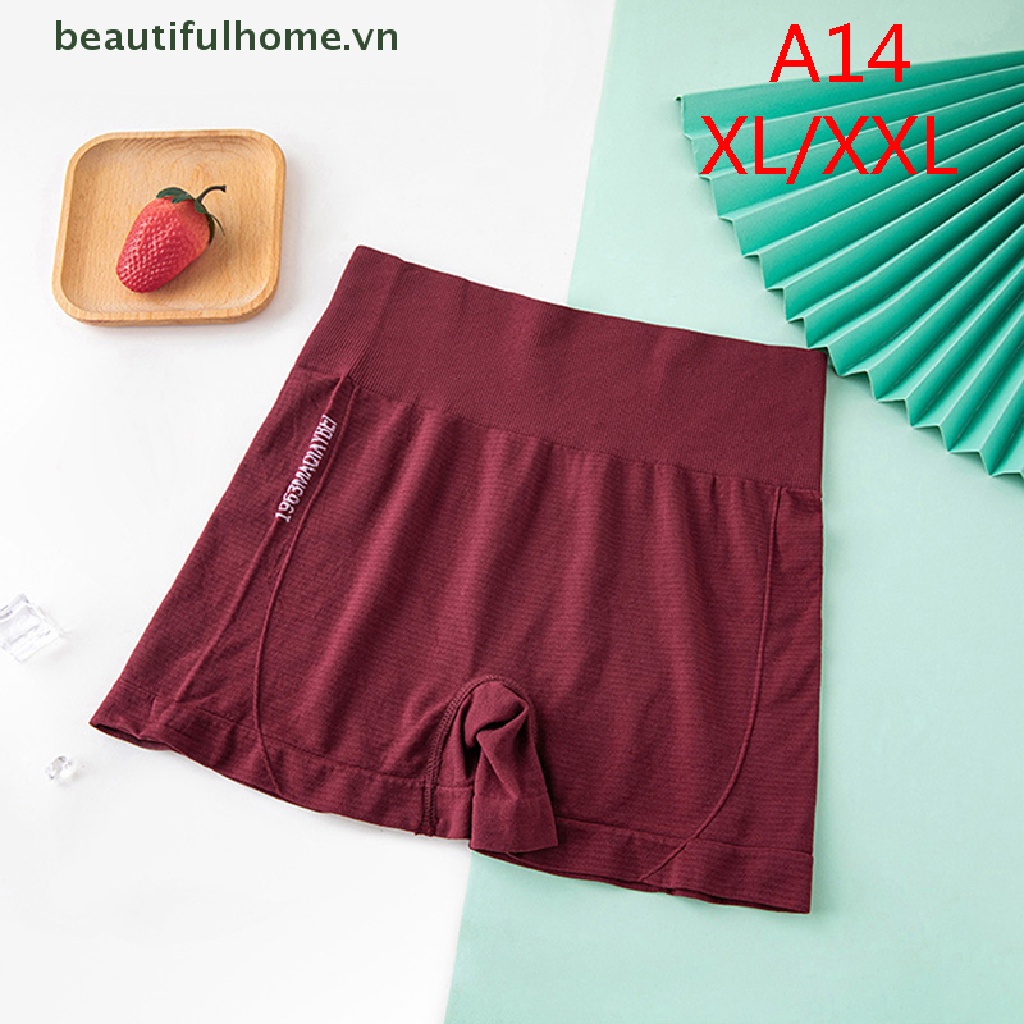 [beautifulhome] Quần Short Cạp Cao Tập Thể Dục Thể Thao Không Đường May Quần Đùi Đi Xe Đạp / Tập Gym [Người Đẹp]