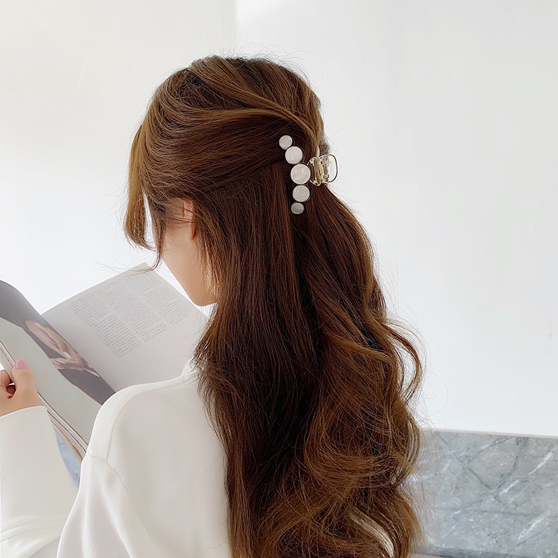 (0390) Kẹp Tóc Nhựa Vân Đá Đơn Giản Tinh Tế Phong Cách Hàn Quốc