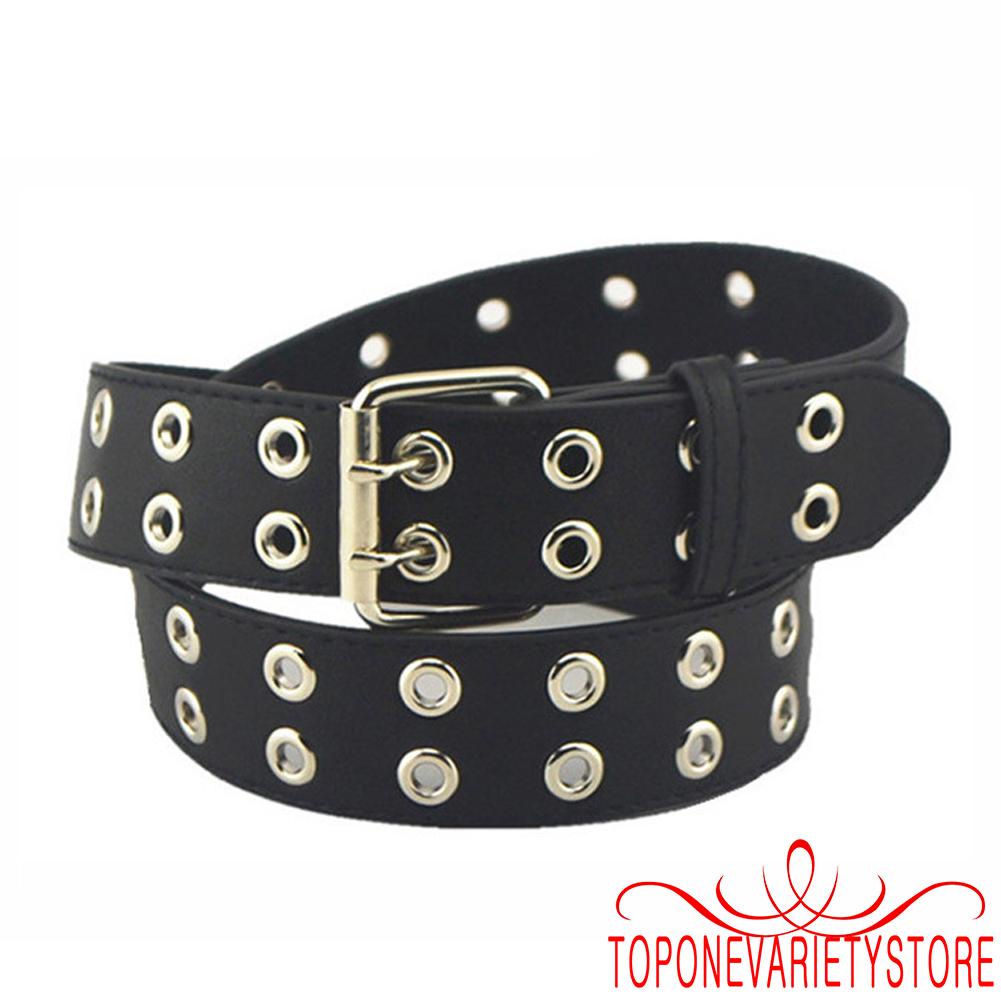 Topone- Thắt Lưng Phối Hai Hàng Nút Có Thể Điều Chỉnh Phong Cách Rock Xe Máy Cá Tính