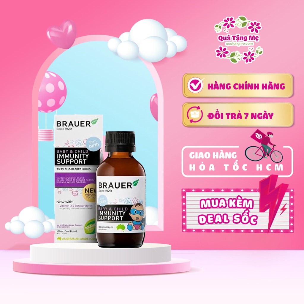 Thực phẩm bổ sung Brauer Baby Child Immunity Support 100ml tăng sức đề kháng và hỗ trợ miễn dịch cho bé - QT110