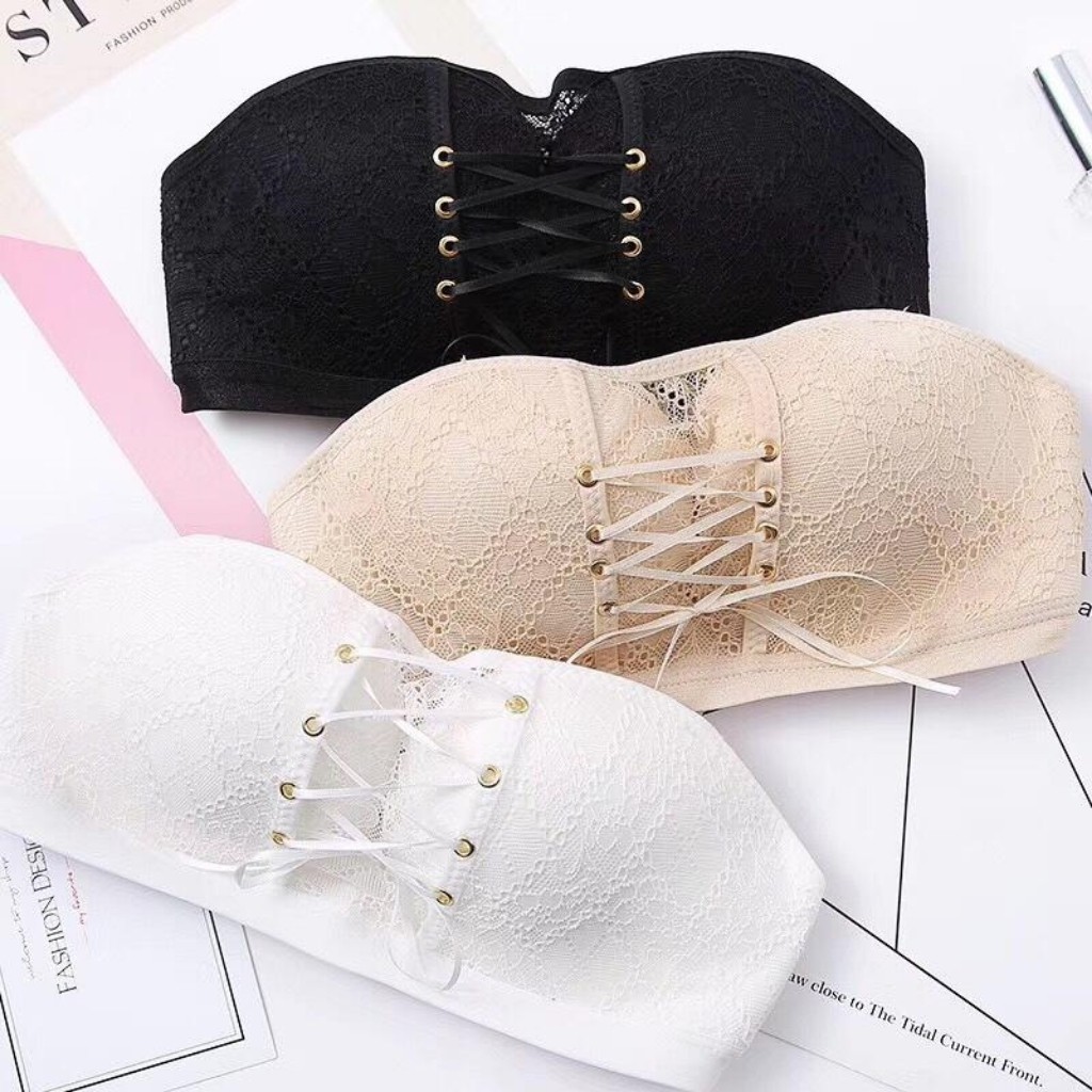 ❤️FREESHIP❤️Áo Ngực Ren Không Dây Nâng Ngực Có Dây Rút