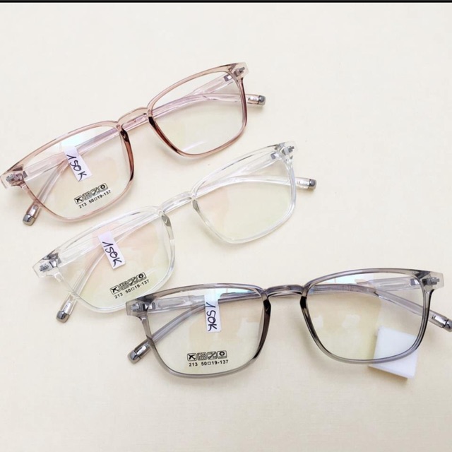 NHẬN LẮP CẬN Gọng kính cận dẻo nhiều màu mắt kính cận vuông 213