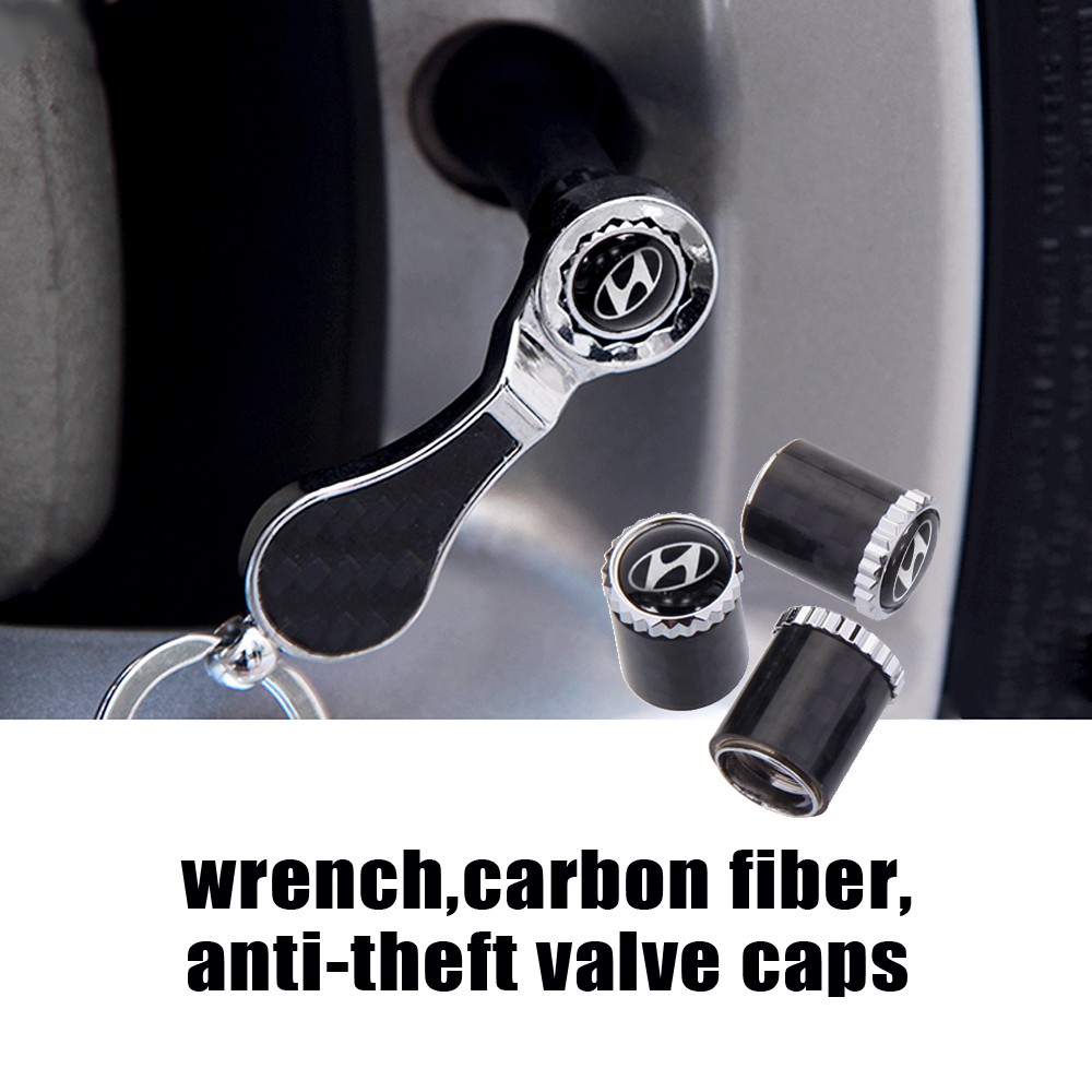 Bộ nắp đậy van lốp xe hơi in logo Hyundai