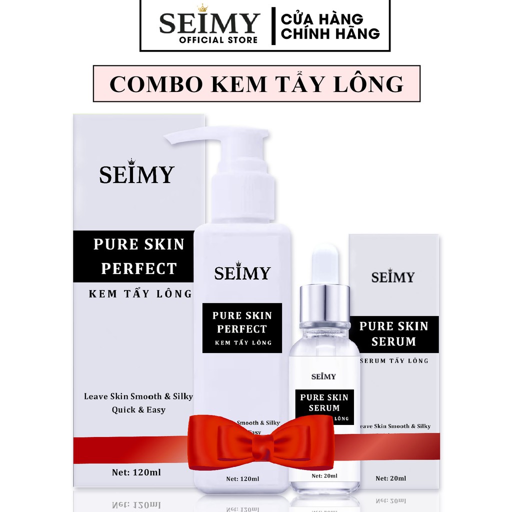 Combo Kem Tẩy Lông Seimy - Pure Skin Perfect triệt sạch bất chấp mọi loại lông vĩnh viễn nhanh gọn chỉ 5 phút