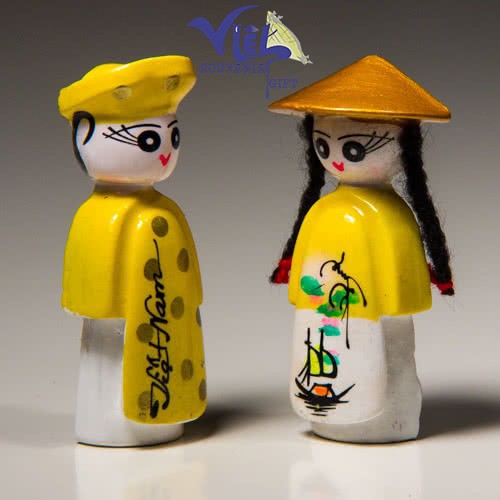 Cặp búp bê cô dâu chú rể - Nam châm trang trí - Size Lớn - 7 cm - luuniemvietnam