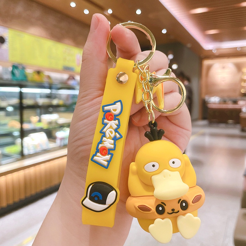 Móc khóa Pokemon đội mũ phong cách điệu đà đáng yêu, móc khóa xe máy Pikachu và Vịt Ngốc Nghếch chuẩn Hot Trend Tik Tok