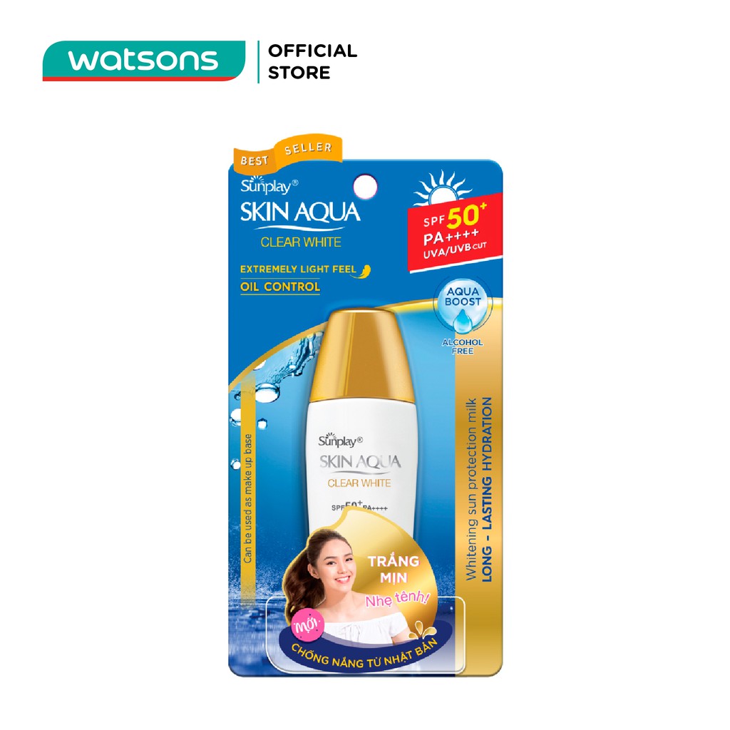 Sữa Chống Nắng Dưỡng Da Trắng Mịn Tối Ưu Sunplay Skin Aqua Clear White SPF50+ 25g | BigBuy360 - bigbuy360.vn