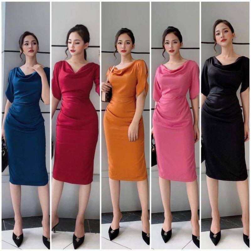 Váy lụa cổ đổ (45-65kg)