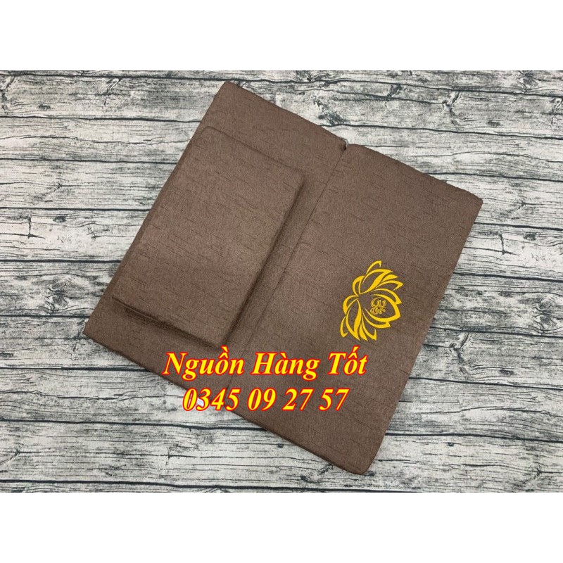 Bộ Tọa Cụ Bồ Đoàn Size 70x70cm Đệm Ngồi Thiền Định Yoga Gấp Đôi Nhỏ Gọn Tiện Dụng - Nệm Ngồi Thêu Sen Vàng