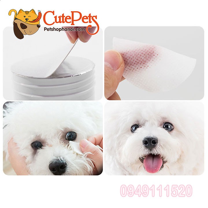 Hộp khăn lau ố mắt ALoe Remove cho thú cưng 100 miếng - Cutepets