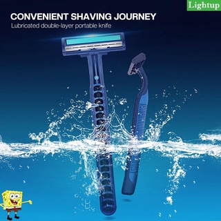 1pc An toàn dao cạo 2 lớp Người giữ đầu Cạo râu Dao cạo Mặt Dao hướng dẫn sử dụng Dao cạo