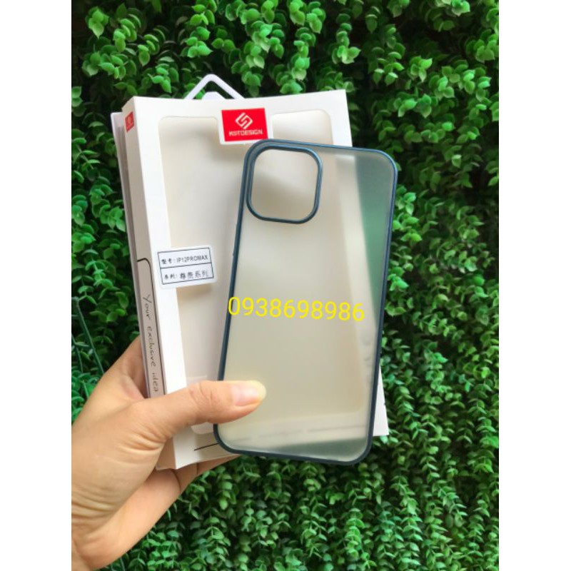 Ốp KST lưng nhám viền màu camera khoét vuông phone 12 Mini/ 12 Max/ 12 Pro / 12 Promax