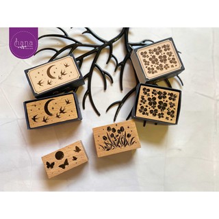 [SP02] Con dấu gỗ hoạ tiết hoa bướm aesthetic vintage retro #02 _ #hana.land