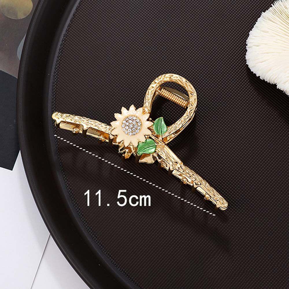 VANES1 Kẹp Tóc Kim Loại Hình Hoa Hướng Dương Đính Đá Phong Cách Hàn Quốc