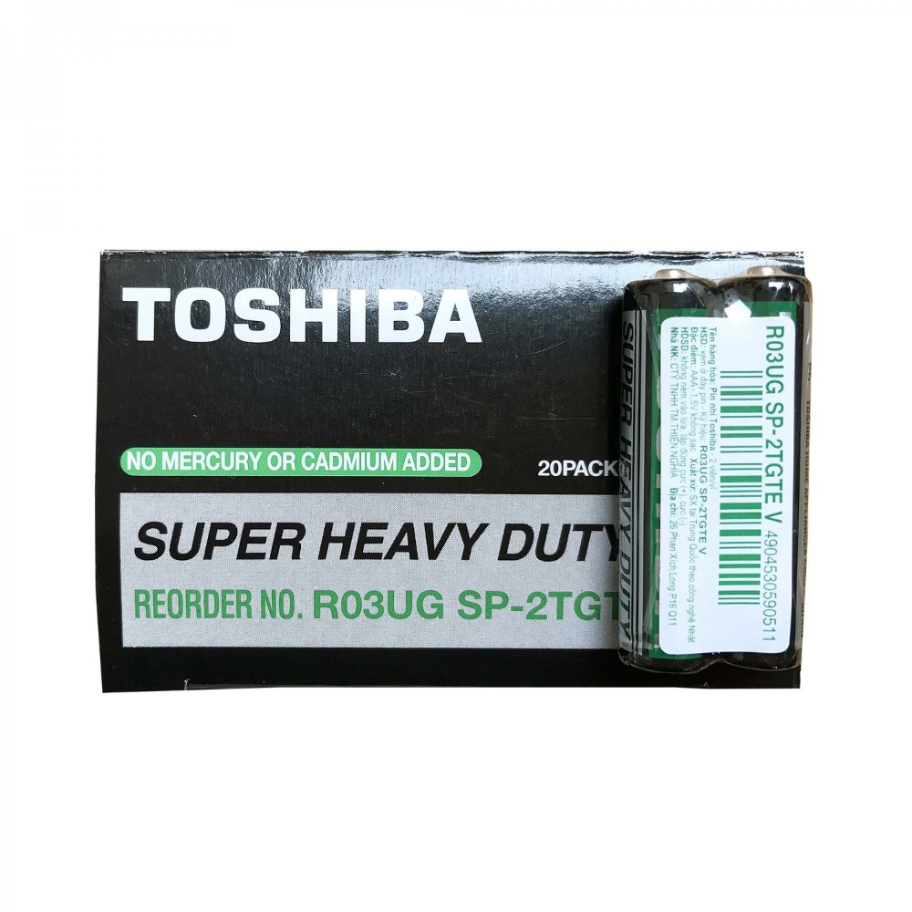 Vỉ 2 Viên Pin 3A Toshiba Super Heavy Duty R03UG SP-2