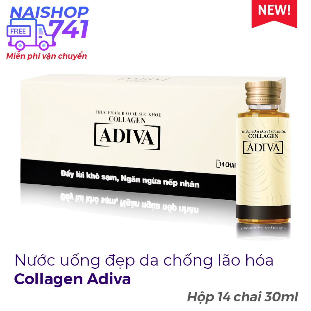 Collagen Adiva nước uống đẹp da chống lão hóa (Hộp 14 chai 30ml)