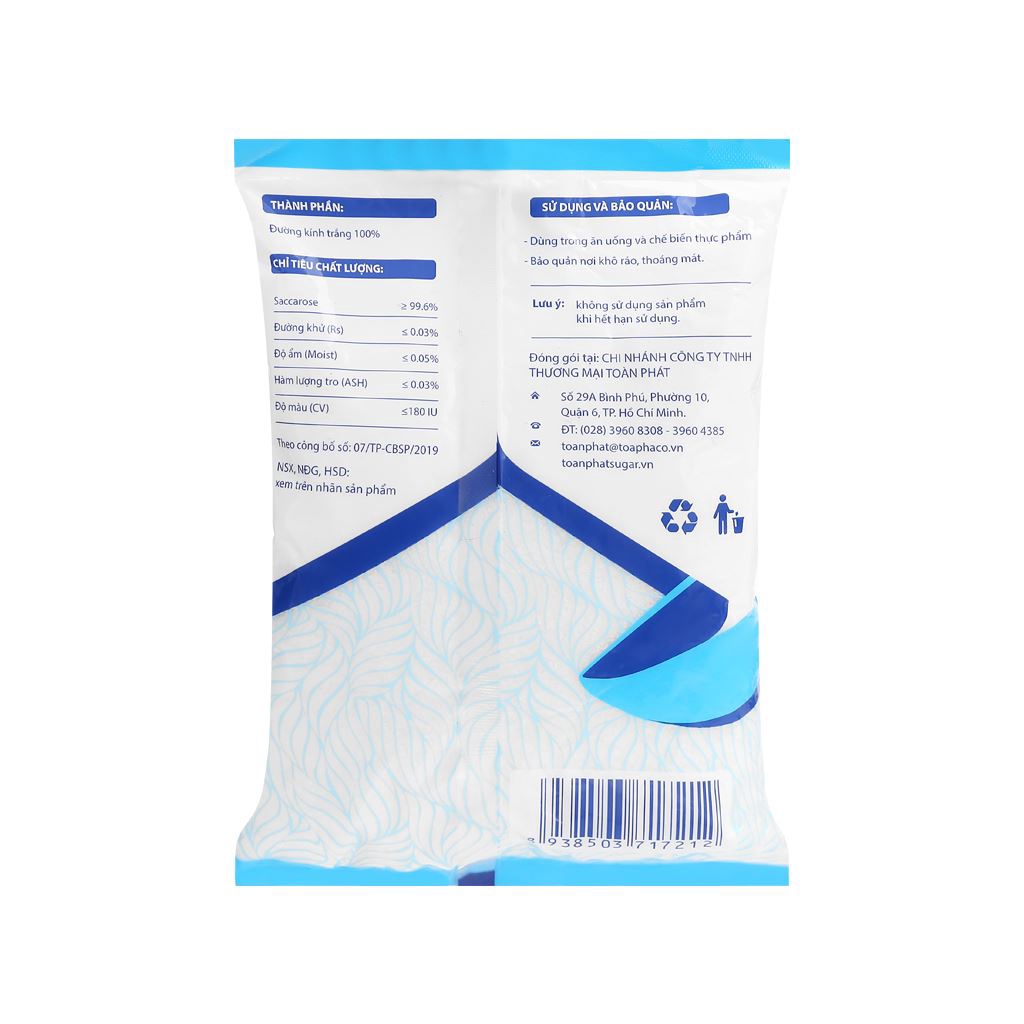 Đường kính trắng Toàn Phát gói 1kg