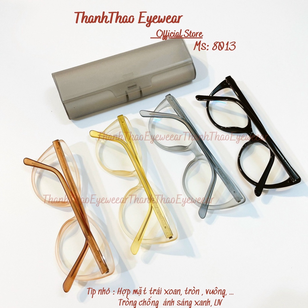 Gọng Kính Cận Nữ Đẹp, Kính Mắt Mèo THANHTHAO EYEWEAR Nhận Lắp Chống Ánh Sáng Xanh, Đổi Màu Cao Cấp M8013