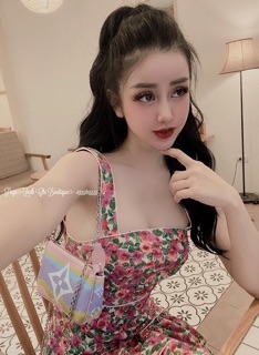 Đầm xoè tiểu thư hai dây tầng (Ảnh thật shop chụp)