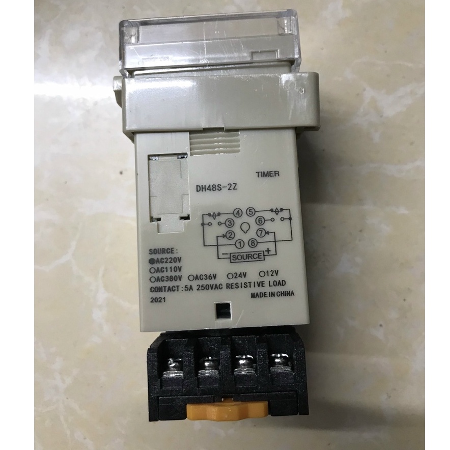 Rơ le thời gian DH48S-1Z DH48S-2Z ( Đã kèm đế) Relay thời gian Timer Công tắc thời gian Bộ hẹn giờ Bộ định thời DH48S