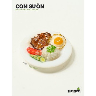 Mô Hình Miniature Cơm Sườn Bằng Đất Sét