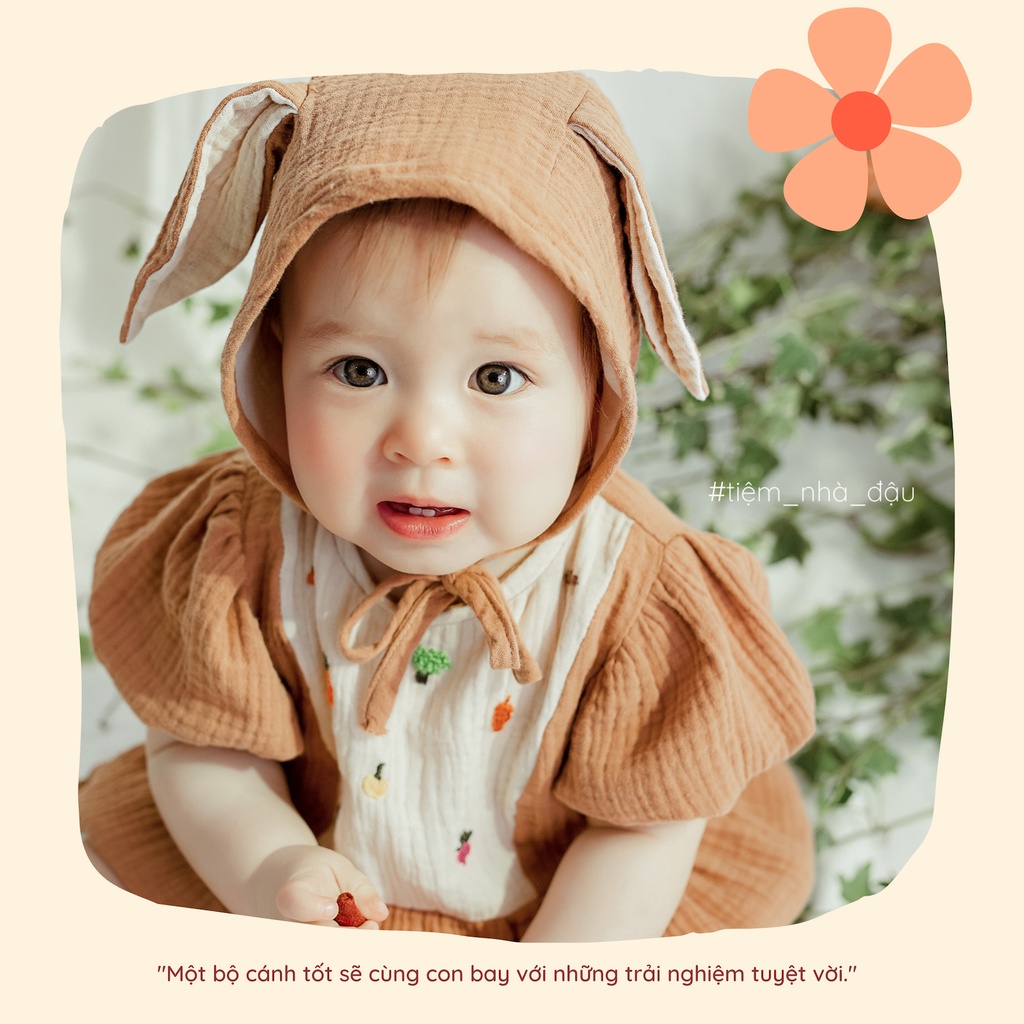 Bếp Của Mẹ - romper bé gái thêu tay - đồ em bé thiết kế