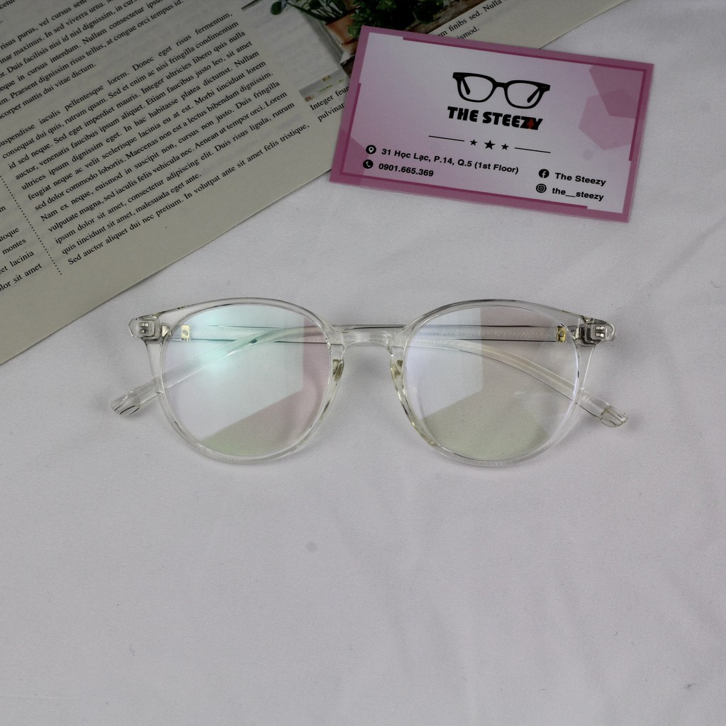 Gọng kính nữ chất liệu nhựa dẻo hàn mắt tròn [ Box + khăn lau ] thời trang nhiều màu sắc | BigBuy360 - bigbuy360.vn