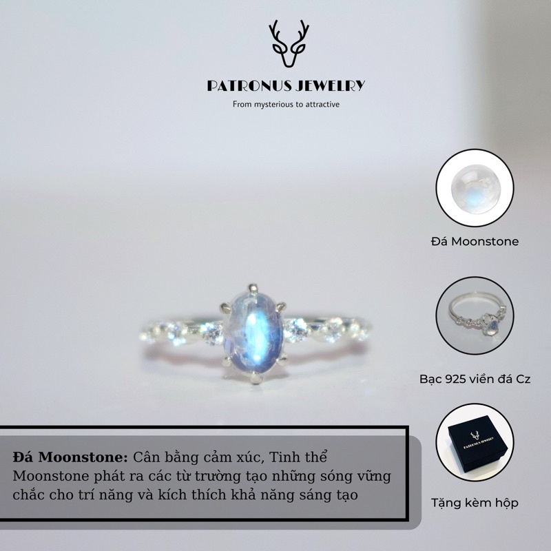 Nhẫn Moonstone Princess NMPO22A Patronus Jewelry