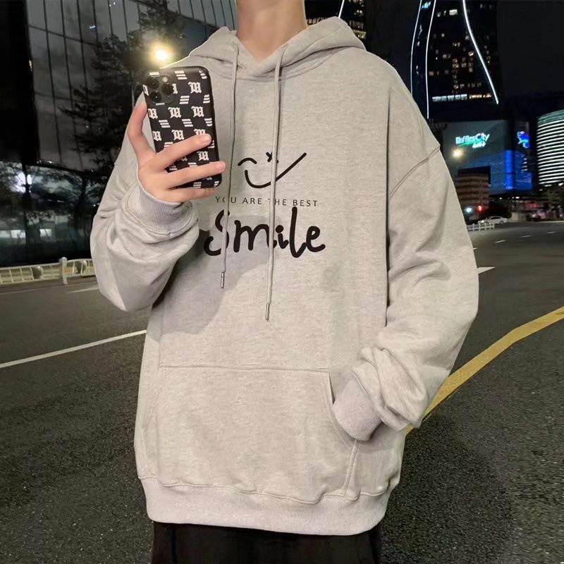 Áo hoodie Mùa Đông Dáng Suông Thoải Mái In Họa Tiết Chữ Phong Cách Hàn Quốc Thời Trang Cho Nam Cỡ M-5XL