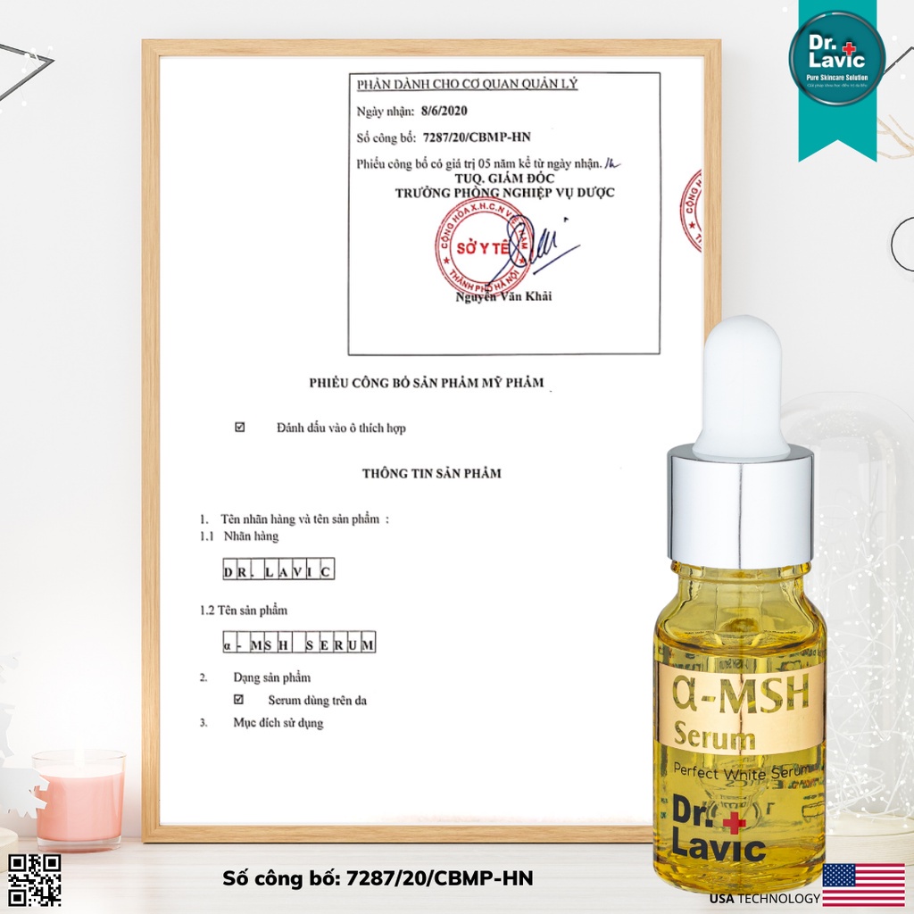 Tinh chất chống tái phát nám, tàn nhang - Dr.Lavic α- MSH Serum - Serum dự phòng chống tái phát nám, tàn nhang 10ml