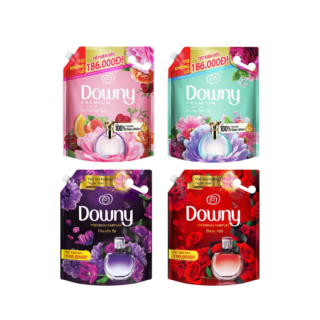 Nước Xả Vải Downy Tinh Dầu Thiên Nhiên/Nước Hoa Cao Cấp Túi 3L