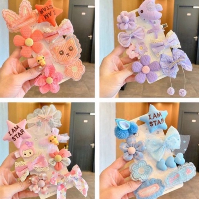 (COMBO 8 KẸP )Kẹp Tóc Đính Nơ Phong Cách Hàn Quốc Cho Nữ #KẸPTÓC