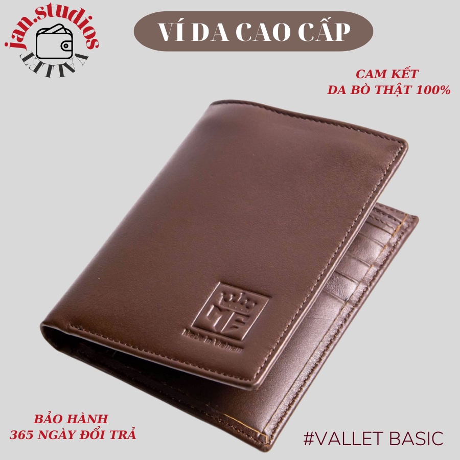 VÍ DA NAM DA BÒ CAO CẤP - MÀU NÂU DÁNG ĐỨNG VÍ FULL HỘP SANG TRỌNG