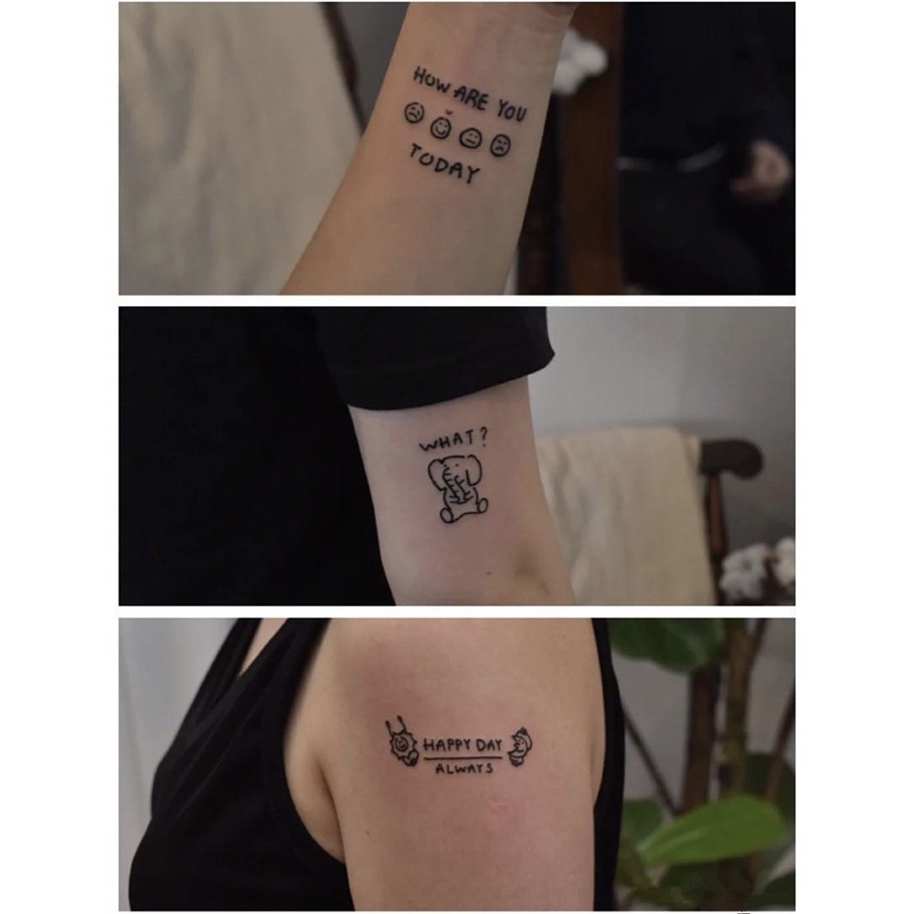 Set 45 hình xăm dán nhiều mẫu đáng yêu chống thấm nước lâu trôi