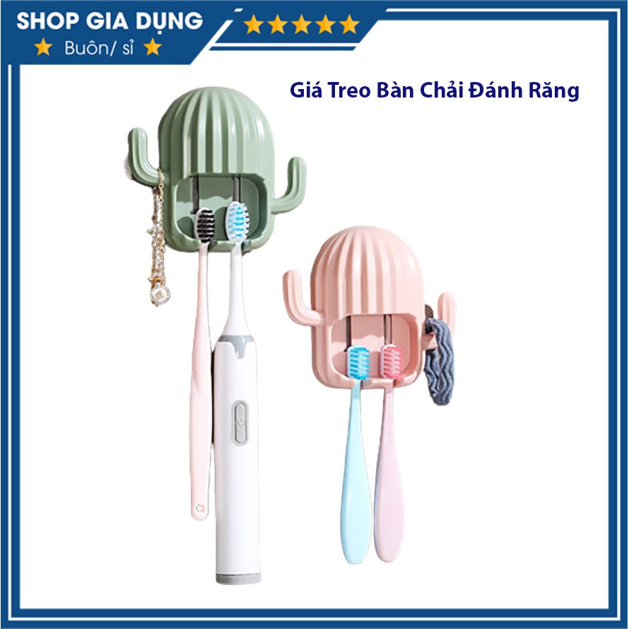 Giá Treo Bàn Chải Đánh Răng Gắn Tường Hình Xương Rồng Siêu Dễ Thương