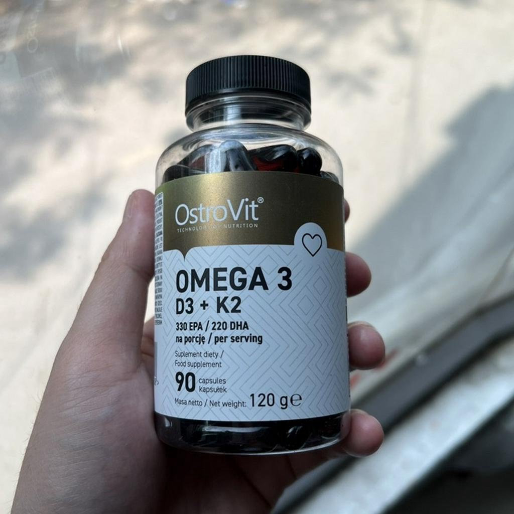 Ostrovit Omega3 + D3 + K2  Dầu Cá Fish Oil, Dầu cá hàm lượng cao kết hợp D3 K2