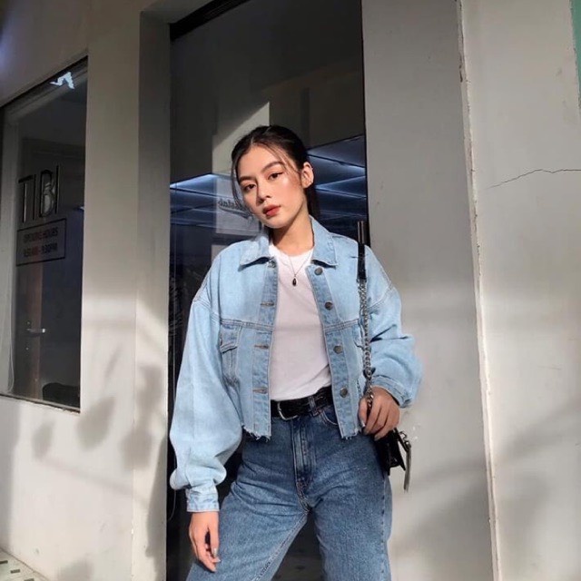 Áo Khoác Jean Croptop Chất Sofm